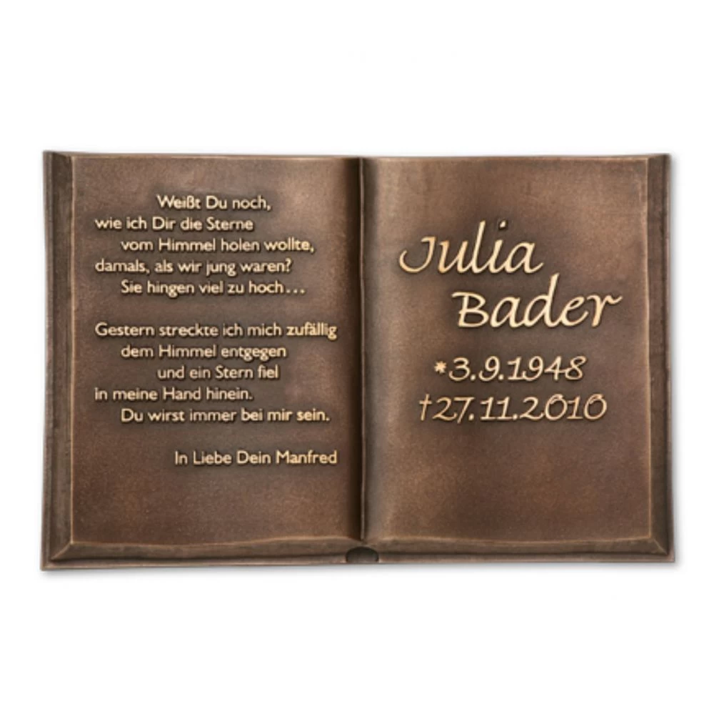 Schrifttafel mit individueller Beschriftung »Schmetterling«, Bronze, 15 x 20 cm Schrifttafel mit individueller Beschriftung »Schmetterling«, Bronze, 15 x 20 cm