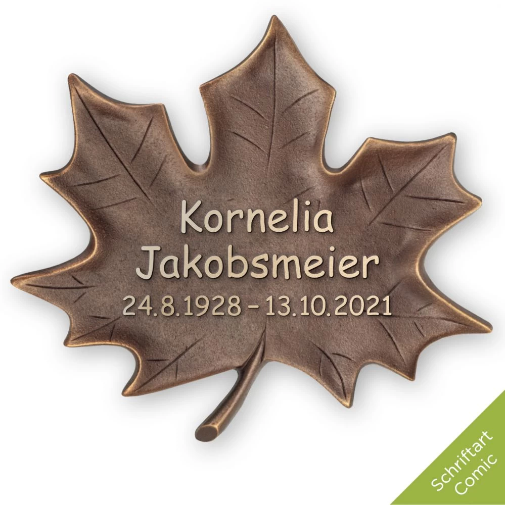 Schriftträger »Ahornblatt« Bronze Schriftträger »Ahornblatt« Bronze