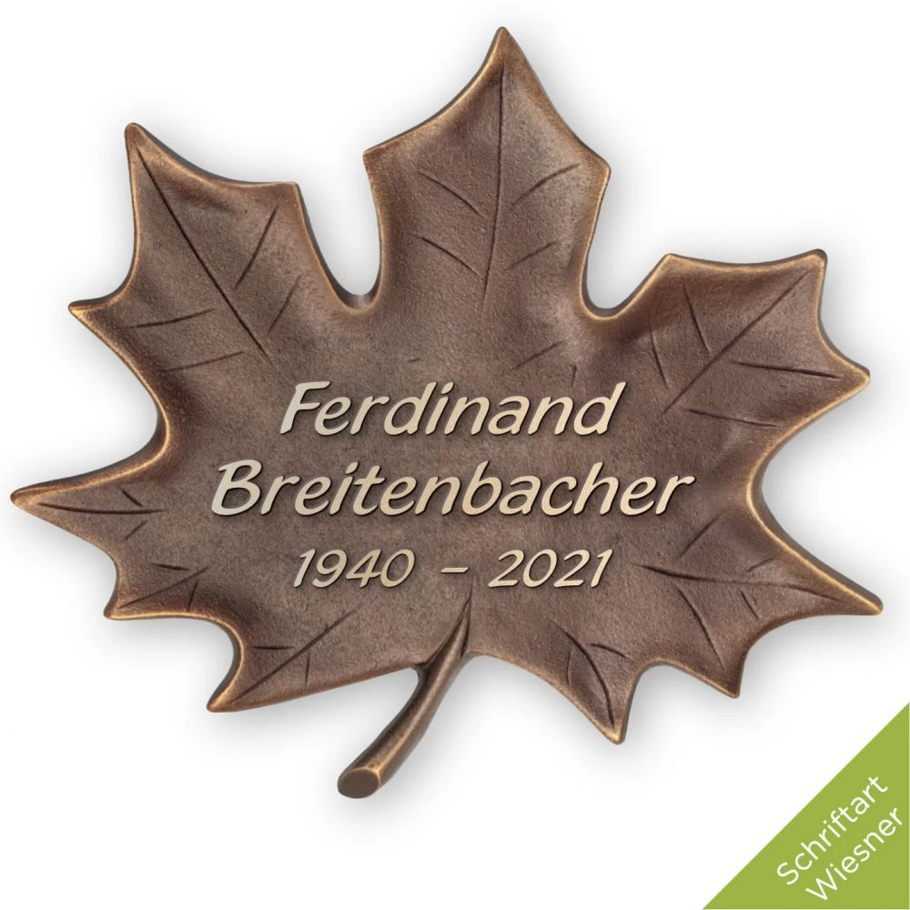Schriftträger »Ahornblatt« Bronze Schriftträger »Ahornblatt« Bronze