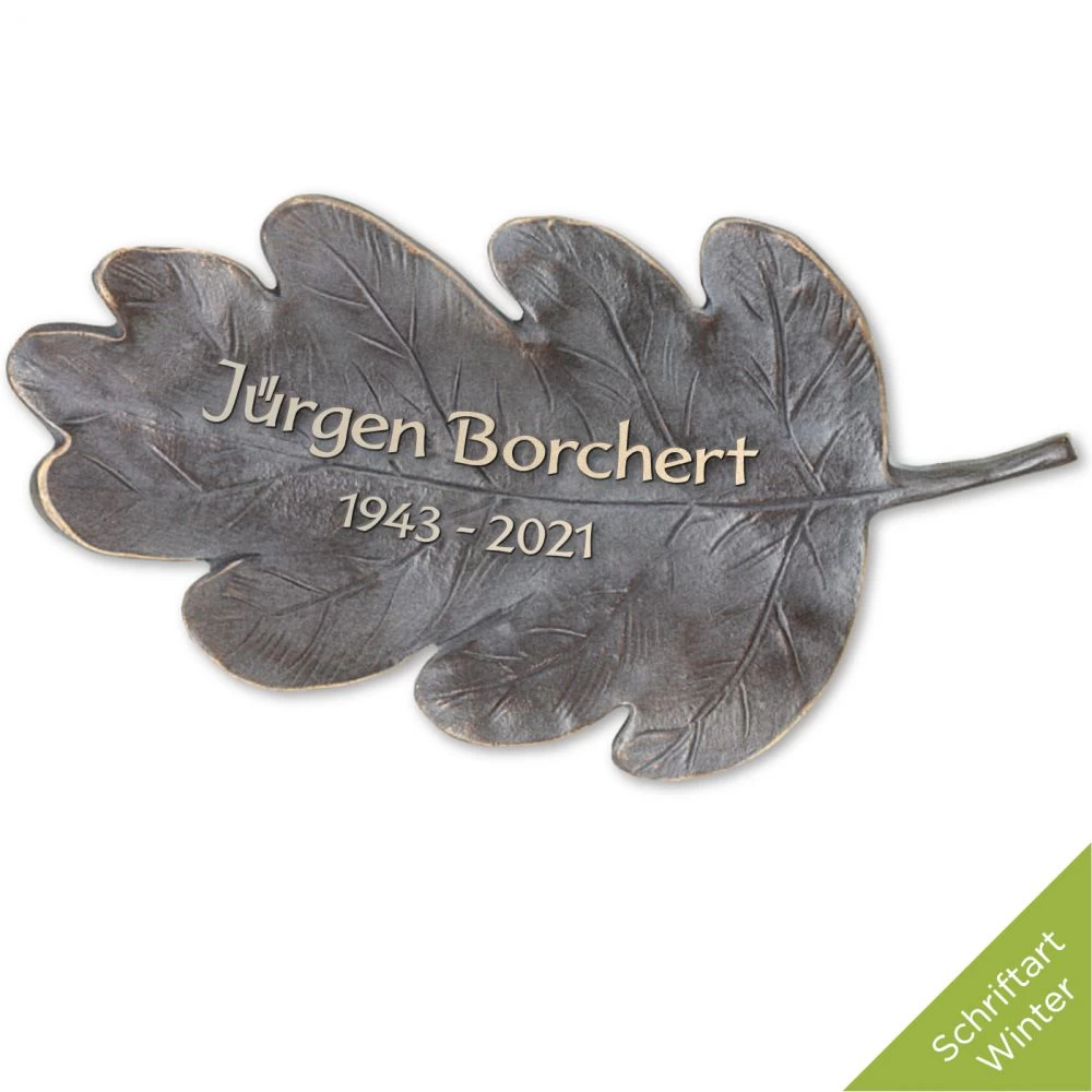 Schriftträger »Eichenblatt 2« Bronze Schriftträger »Eichenblatt 2« Bronze