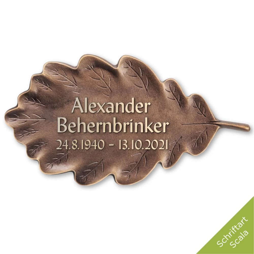 Schriftträger »Eichenblatt« Bronze Schriftträger »Eichenblatt« Bronze