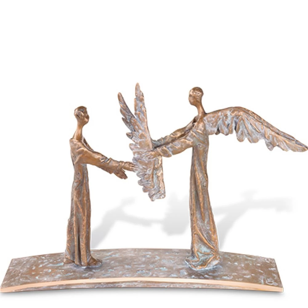Skulptur »Der Engel führe dich« von Vitalie Safronov, Bronze, 26 x 38 x 8 cm
