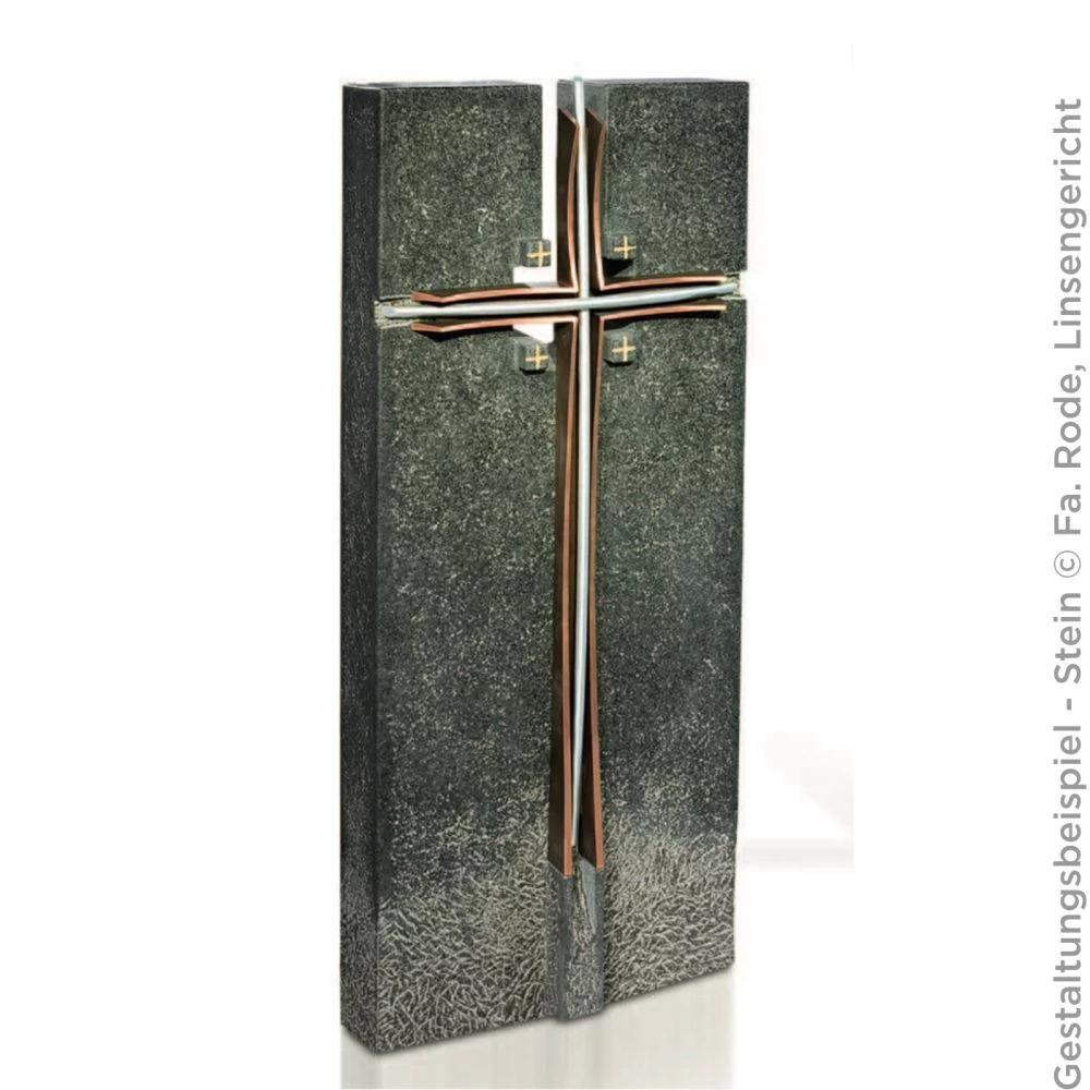 Skulptur »Freistehendes Kreuz aus Bronze und Aluminium« Skulptur »Freistehendes Kreuz aus Bronze und Aluminium«
