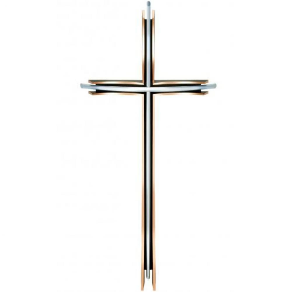Skulptur »Freistehendes Kreuz aus Bronze und Aluminium«, Kunstgiesserei Strassacker, 103 x 51 x 6 cm Skulptur »Freistehendes Kreuz aus Bronze und Aluminium«, Kunstgiesserei Strassacker, 103 x 51 x 6 cm