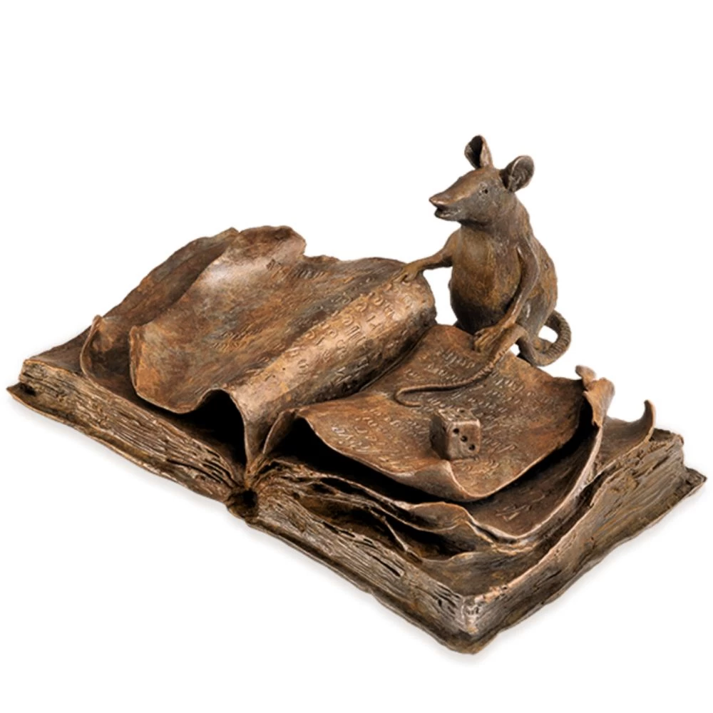Skulptur »Le Rat de Bibliothèque« Agnes Boulloche, Edition Strassacker, 8 x 14 x 9 cm