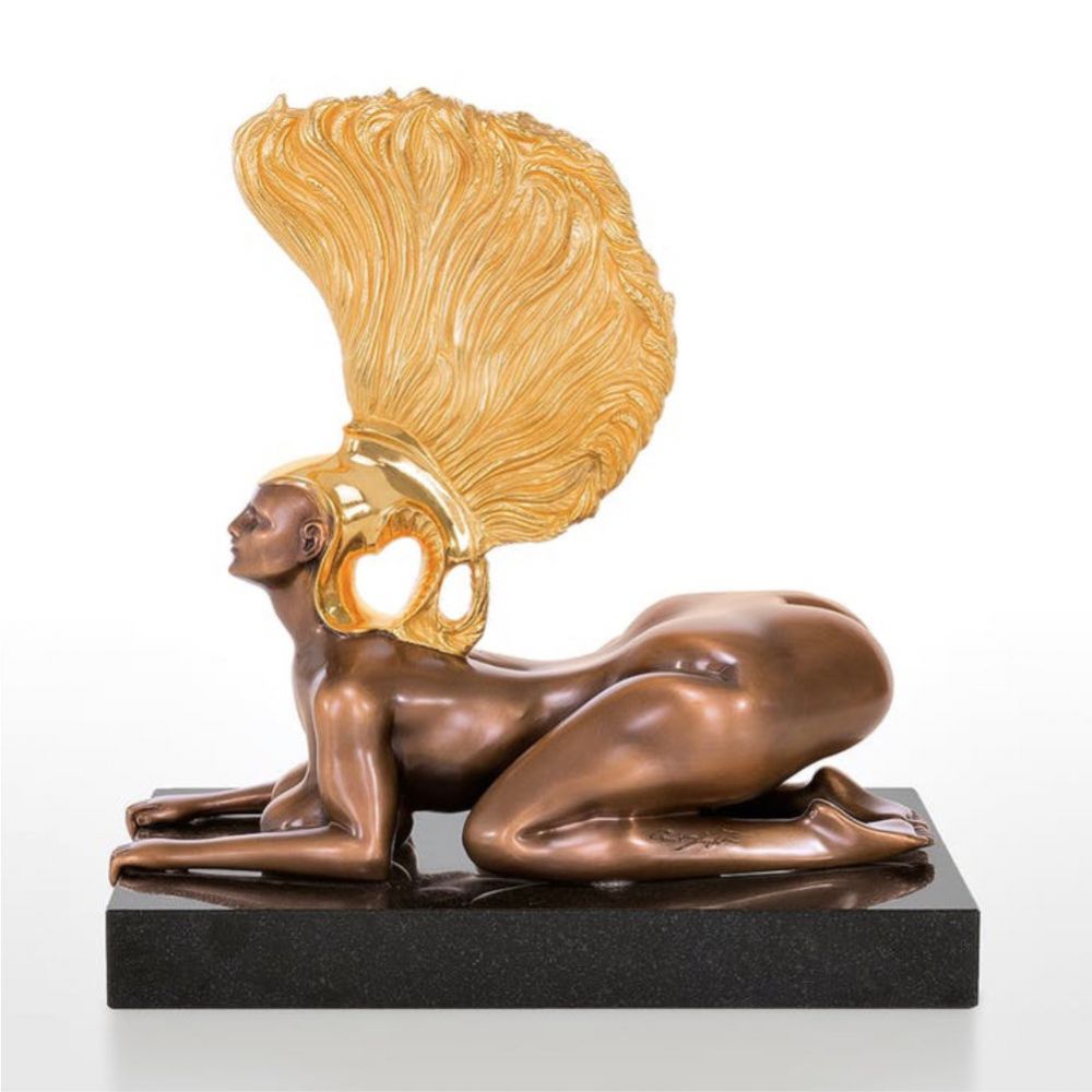 Skulptur »Sphinx mit Goldhelm« Prof. Ernst Fuchs Skulptur »Sphinx mit Goldhelm« Prof. Ernst Fuchs