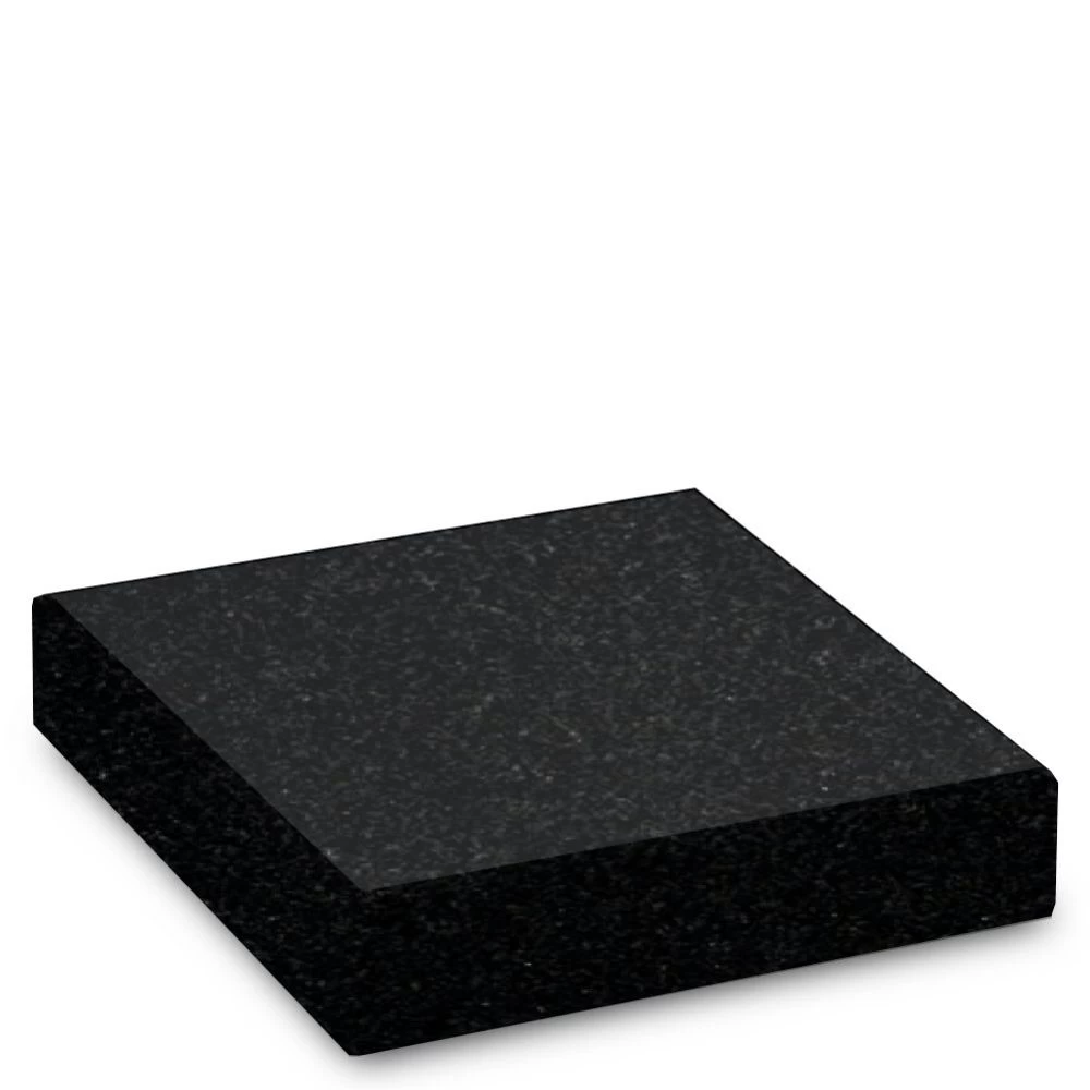 Steinsockel aus Indian Black-Granit, poliert, 20 x 20 x 6 cm
