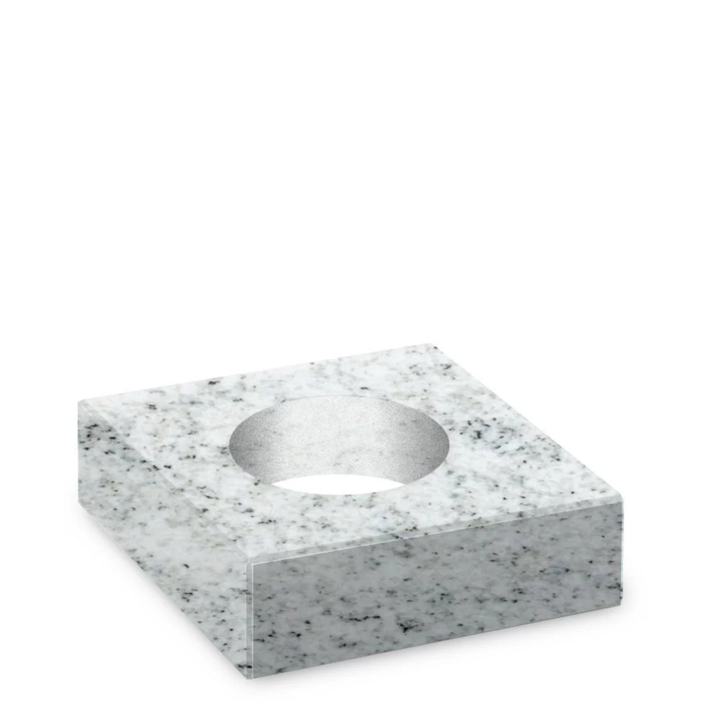 Steinsockel aus MP White-Granit, poliert, 20 x 20 cm