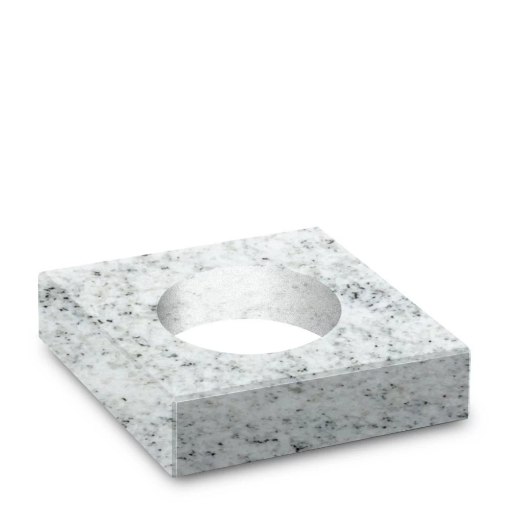 Steinsockel aus MP White-Granit, poliert, 25 x 25 cm