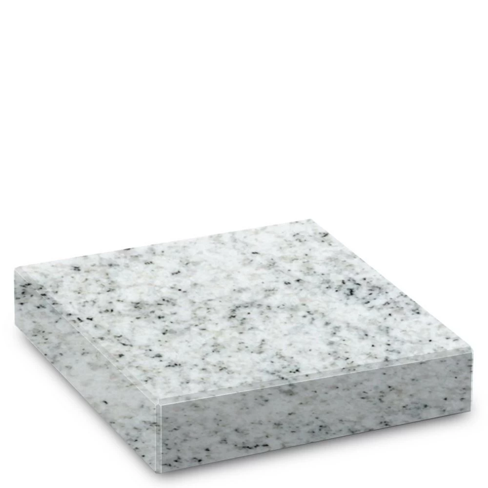 Steinsockel aus MP White-Granit, poliert, 30 x 30 cm
