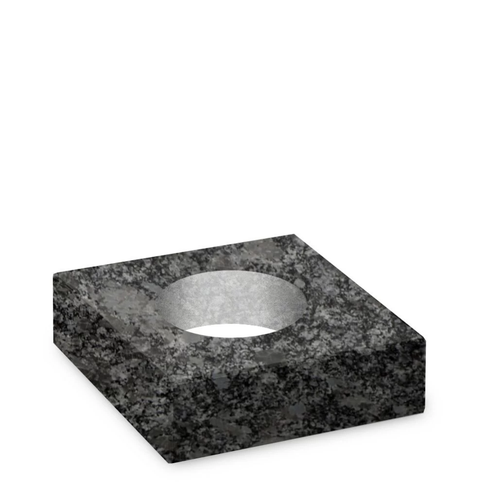 Steinsockel aus Steel Grey-Granit, poliert, 20 x 20 cm