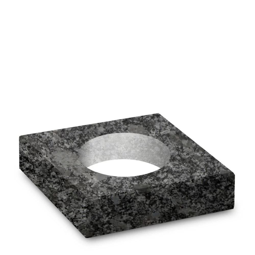 Steinsockel aus Steel Grey-Granit, poliert, 25 x 25 cm