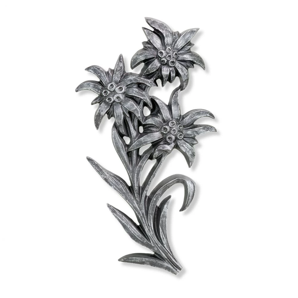 Symbol »Edelweiß«, Aluminium, Kunstgiesserei Strassacker, 26 x 15 x 2 cm Symbol »Edelweiß«, Aluminium, Kunstgiesserei Strassacker, 26 x 15 x 2 cm