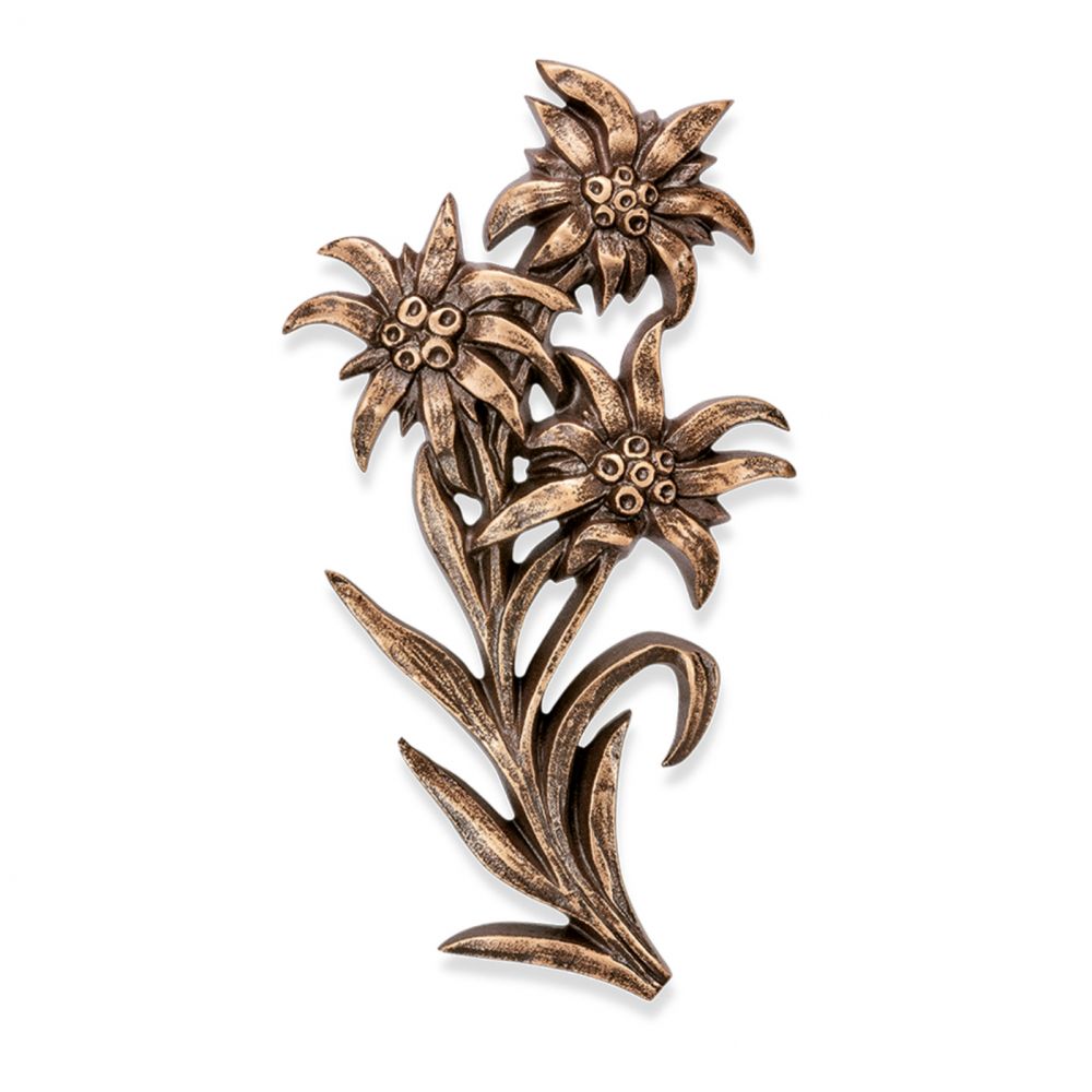 Symbol »Edelweiß«, Bronze, Kunstgiesserei Strassacker, 26 x 15 x 2 cm Symbol »Edelweiß«, Bronze, Kunstgiesserei Strassacker, 26 x 15 x 2 cm