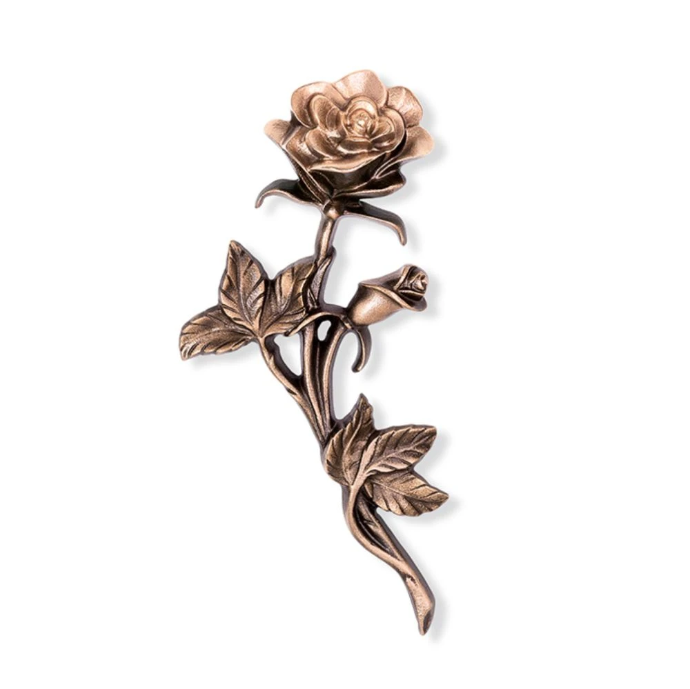 Symbol »Kleine Rose« Bronze, Patina »braun«, 21 x 10 x 4 cm