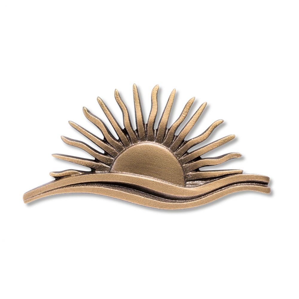 Symbol »Sonnenaufgang« Bronze, Kunstgiesserei Strassacker, 6 x 12 x 1 cm Symbol »Sonnenaufgang« Bronze, Kunstgiesserei Strassacker, 6 x 12 x 1 cm