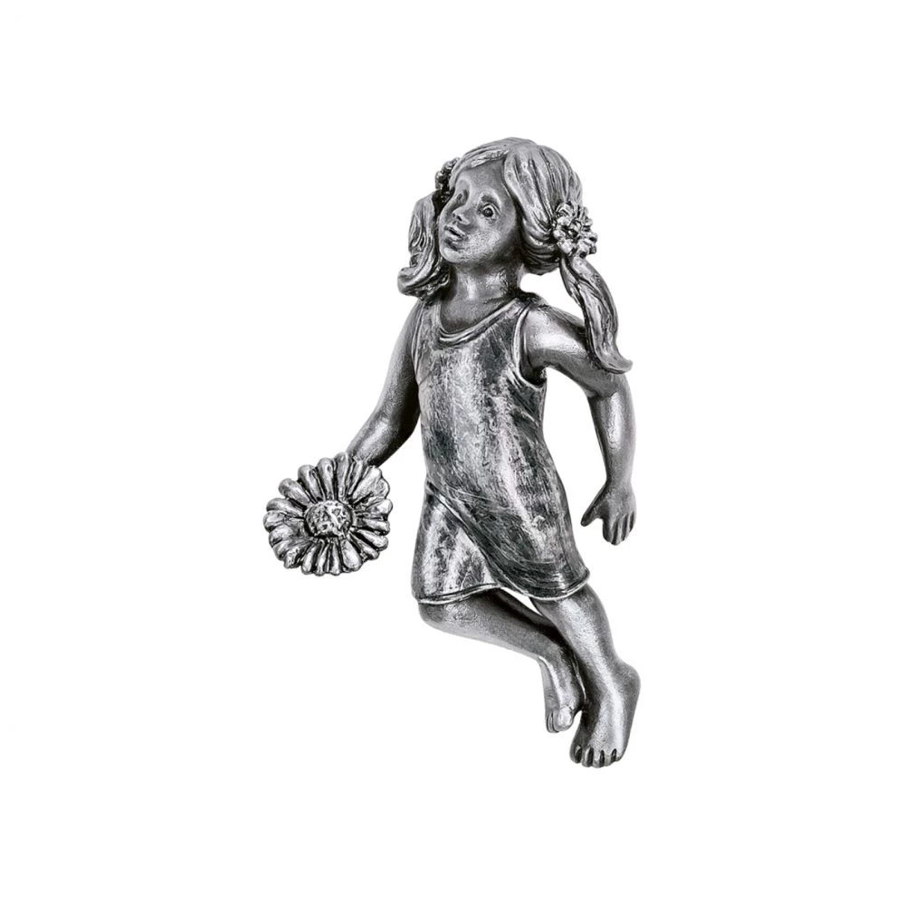 Verzierung »Blumenmädchen« Aluminium, Kunstgiesserei Strassacker, 10 x 6 x 2 cm Verzierung »Blumenmädchen« Aluminium, Kunstgiesserei Strassacker, 10 x 6 x 2 cm