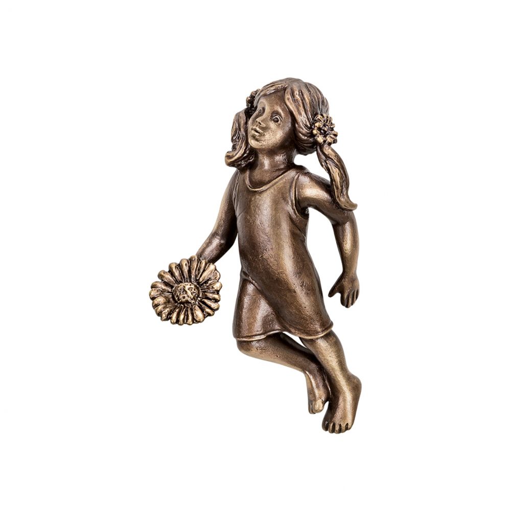 Verzierung »Blumenmädchen«, Bronze, Kunstgiesserei Strassacker, 10 x 6 x 2 cm Verzierung »Blumenmädchen«, Bronze, Kunstgiesserei Strassacker, 10 x 6 x 2 cm