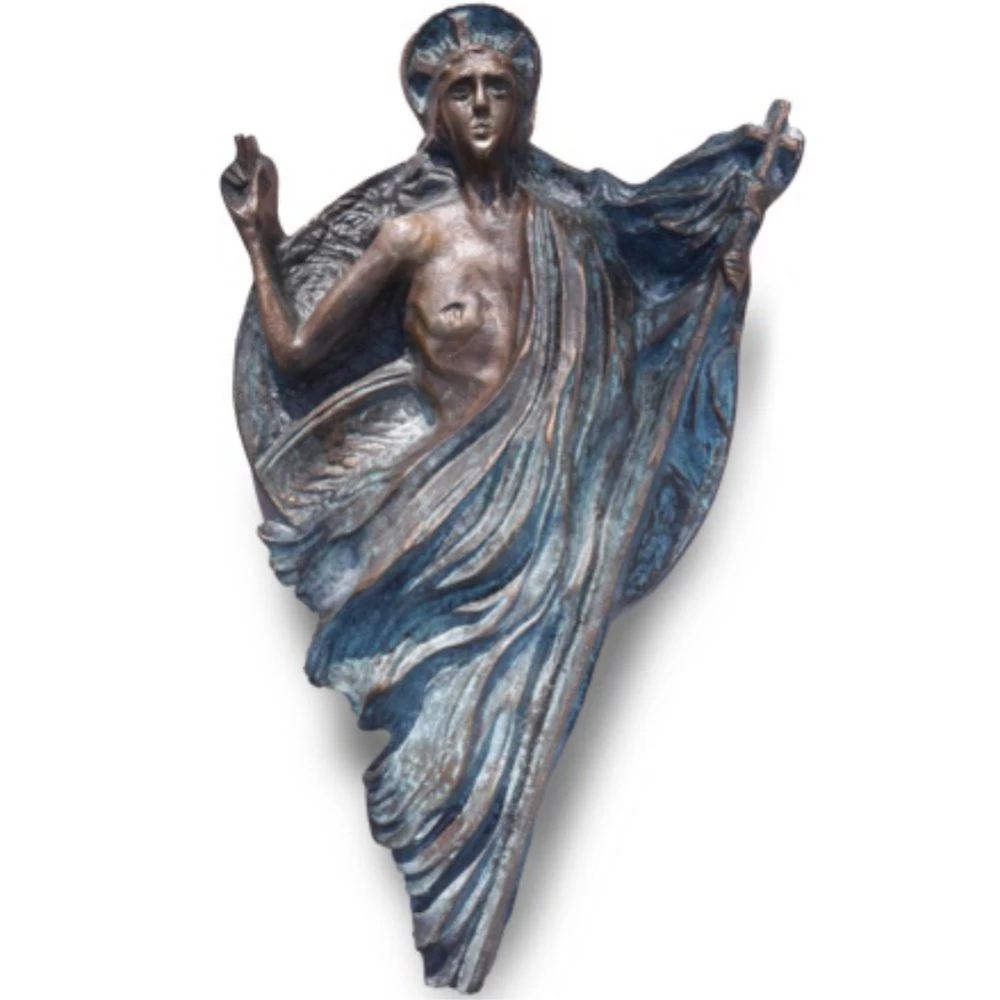 Wandskulptur »Christus«, Bronze, Atelier Strassacker, 25 cm hoch Wandskulptur »Christus«, Bronze, Atelier Strassacker, 25 cm hoch