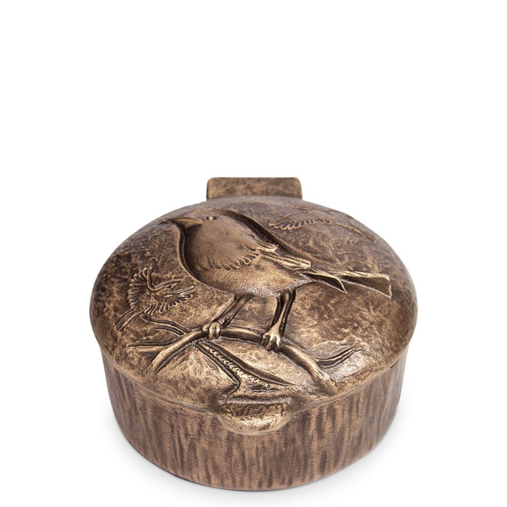 WeihwasserKessel mit Vogel »Piro«, Bronze, 7 x 11 x 14 cm