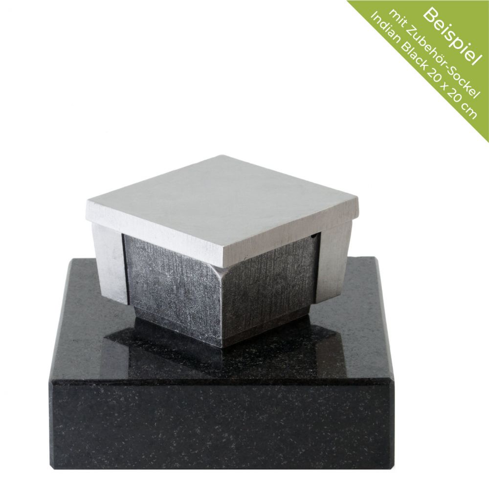 Gestaltungsbeispiel mit Sockel, Indian Black, 20 x 20 x 6 cm, Weihwasserkessel »E2« aus Alu Gestaltungsbeispiel mit Sockel, Indian Black, 20 x 20 x 6 cm, Weihwasserkessel »E2« aus Alu