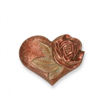 Symbol »Herz mit Rose« Bronze