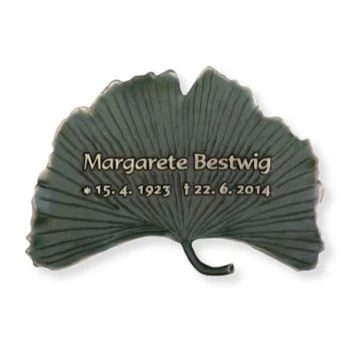 Schriftträger »Ginkgoblatt« Bronze oder Alu