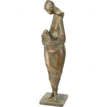 Bronze-Skulptur »Mutter mit Kind II« Pepi Pescollderungg