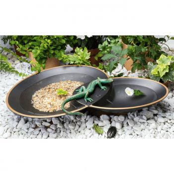 Bronze »Vogeltränke mit Eidechse« Atelier Strassacker