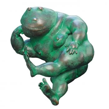 Bronzeskulptur für Teich »Frosch Martha, in Gedanken«