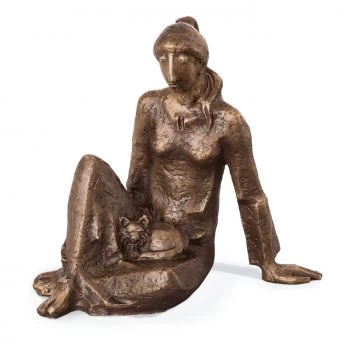 Bronzefigur »Die Katzenfreundin« Hans Huschka