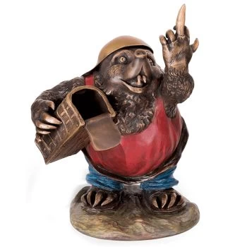 Bronzefigur »Maulwurf Stinkefinger« für den Garten
