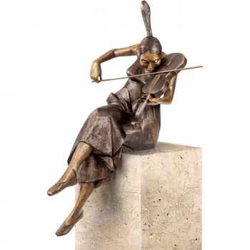 Bronzeskulptur »Mädchen mit Violine« Rinaldo Bigi