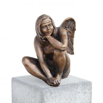 Bronzefigur »Sitzender Engel« Atelier Binder