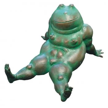 Bronzefigur für Teich »Frosch Fridas erster Frühling«