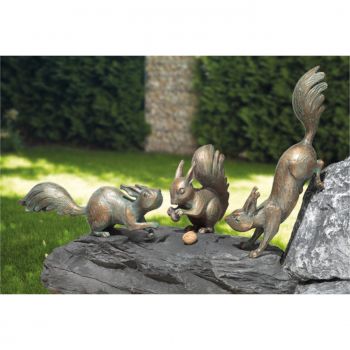 Bronzefiguren »3 Eichhörnchen« im Set