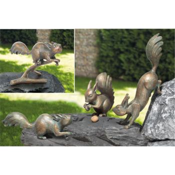 Bronzefiguren »4 Eichhörnchen als Set« Atelier Strassacker