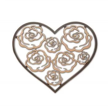 Bronzeornament »Herz mit Rosenblüten« Atelier Binder