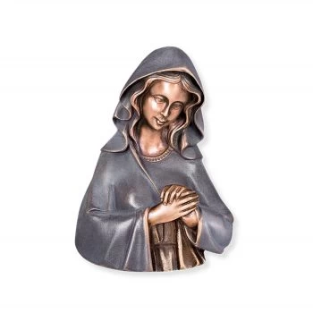 Kleines Relief »Madonna mit Umhang« Bronze