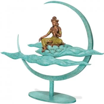 Bronzeskulptur »Buddha vor Vollmond«