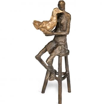 Bronzeskulptur »Frau mit Vogel« Marianne Mostert