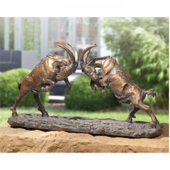 Bronzeskulptur »Kämpfende Böcklein« Atelier Strassacker