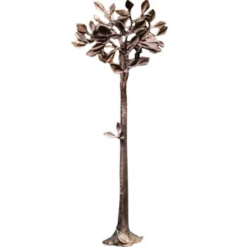 Bronzeskulptur »Lebensbaum mit abgefallenem Blatt«