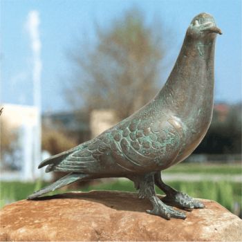 Bronzeskulptur »Taube, stehend« Atelier Strassacker