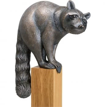 Bronzeskulptur »Waschbär, schauend« Atelier Strassacker