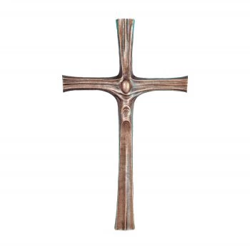 Freistehendes Kreuz »Christusrelief« Bronze