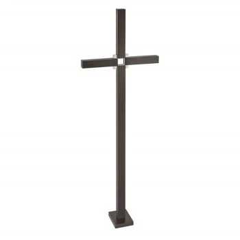 Freistehendes Kreuz »Karo« Bronze und Edelstahl