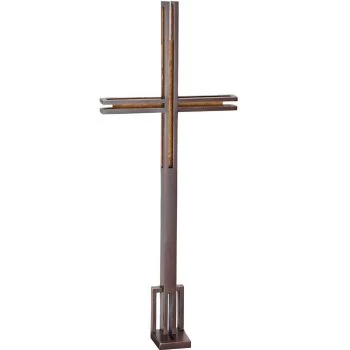Skulptur »Kreuz mit vergoldeten Flächen« Bronze und Gold