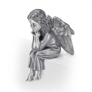 Grabfigur »Sitzender Engel« Aluminium