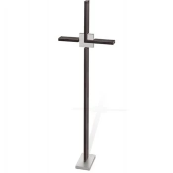 Grabkreuz »Kreuz mit Edelstahlplatte«